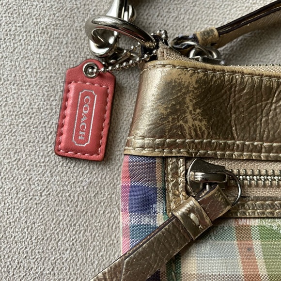 Vintage Y2K Coach Plaid Mini Bag / Wristlet - Picture 7 of 11